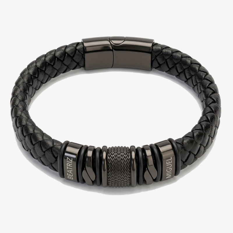 Pulseira Couro com Nomes