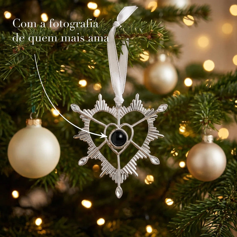 Amor - Pendente de Natal Personalizado com Foto