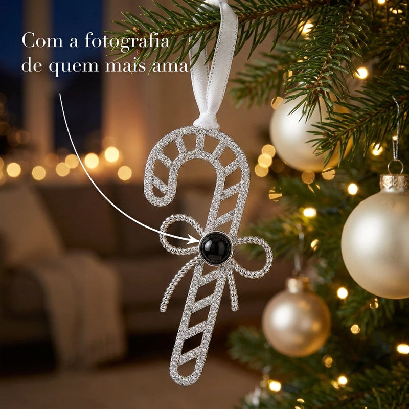 Candy - Pendente de Natal Personalizado com Foto