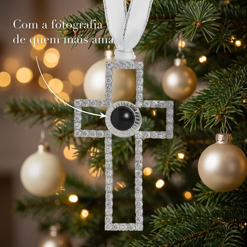Cruz - Pendente de Natal Personalizado com Foto