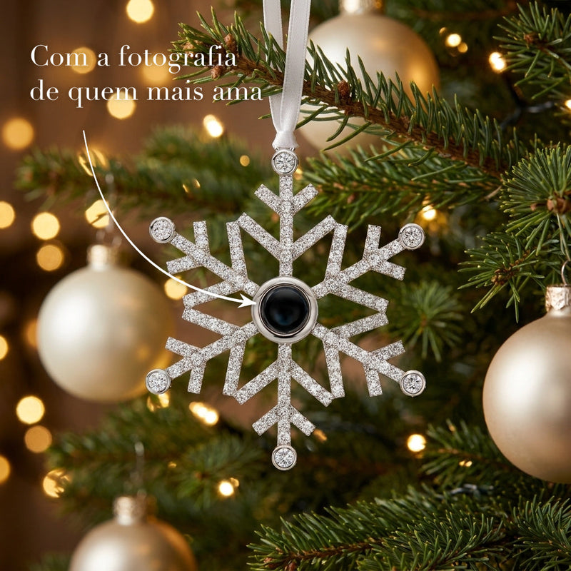 Floco de Neve - Pendente de Natal Personalizado com Foto